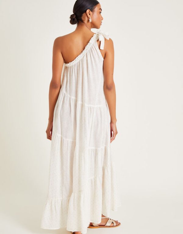 Monsoon Ari One-Shoulder Maxi Dress Ivory - Image 4