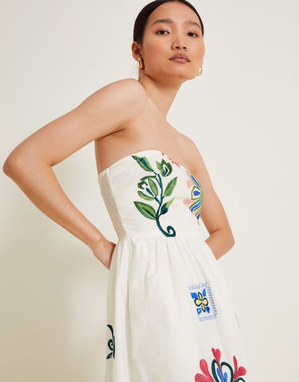 Monsoon Polly Embroidered Dress White - Image 3