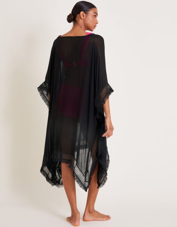 Monsoon Fringe Trim Poncho - Image 3