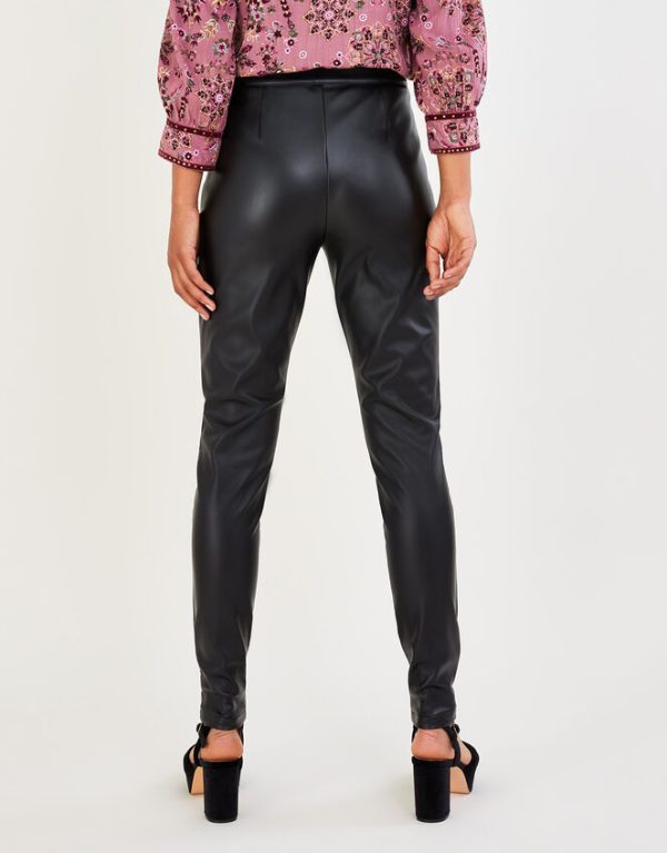 Monsoon Lillian PU Trousers with Recycled Polyester Black - Image 3