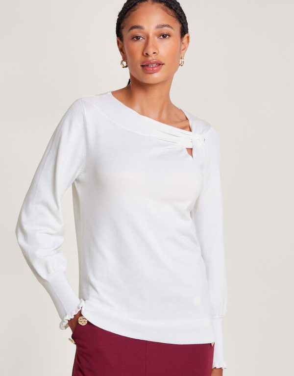 Monsoon Side Knot Twist Jumper Ivory - Image 2