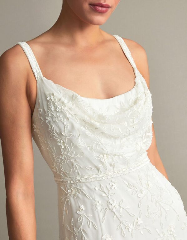 Monsoon Holly Cowl Neck Bridal Dress Ivory - Image 2