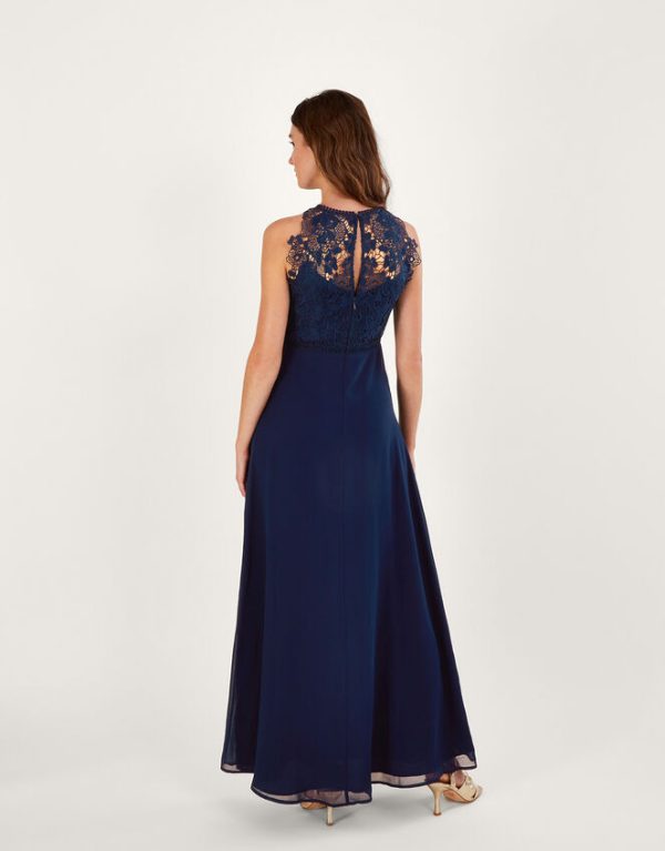 Monsoon Lena Lace Maxi Dress Blue - Image 3