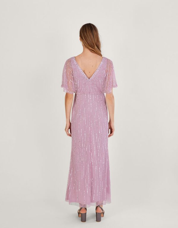 Monsoon Elizabeth Embellished Maxi Dress Mink - Image 3