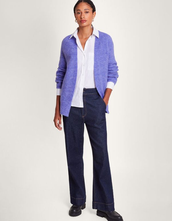 Monsoon Super Soft Ribbed Cardigan Blue - Image 2