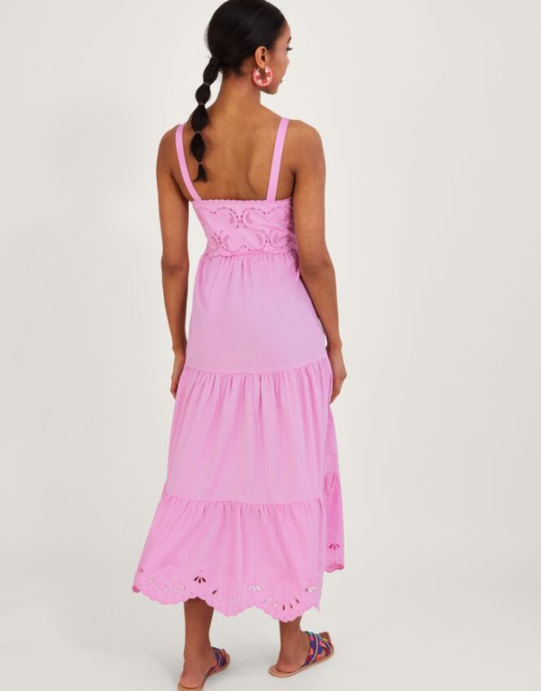 Monsoon Cirilla Cutwork Dress Pink - Image 3