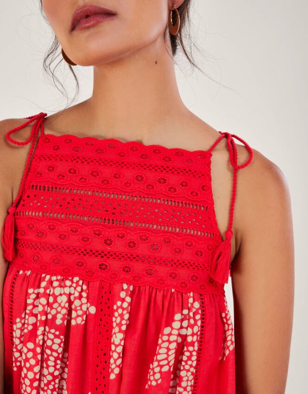 Monsoon Mahi Halter High Neck Cami Top Red - Image 2