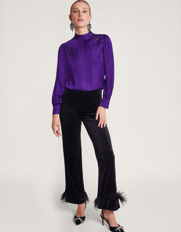 Monsoon Holly Satin Blouse Purple - Image 2