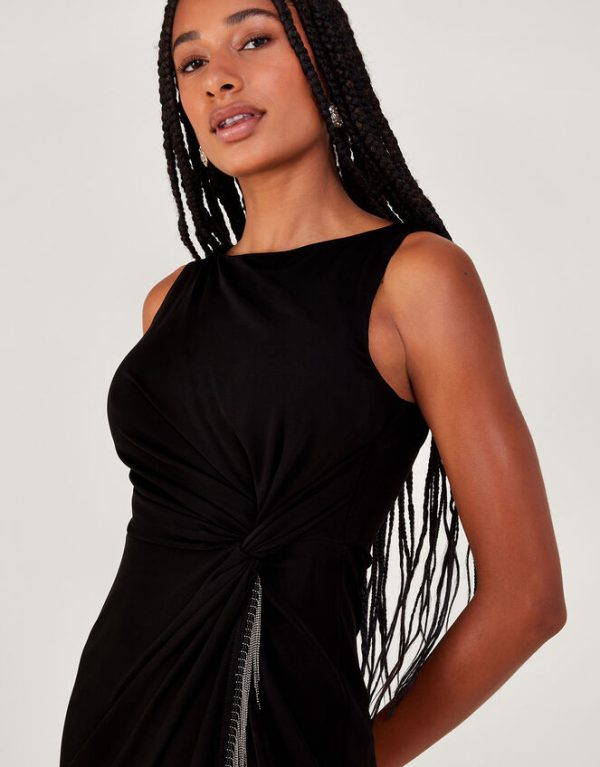 Monsoon Fawn Fringe Dress Black - Image 2