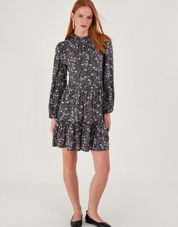 Monsoon Madison Print Dress Black - Image 2