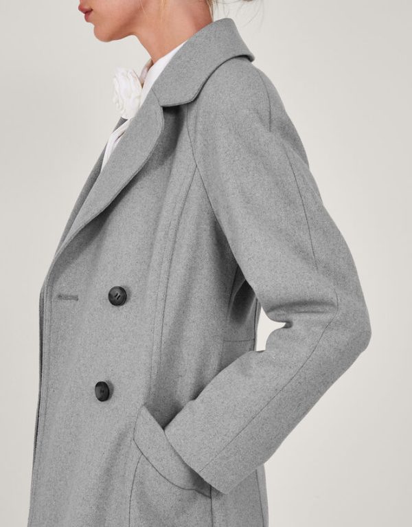 Monsoon Alanna Smart Coat Grey - Image 3