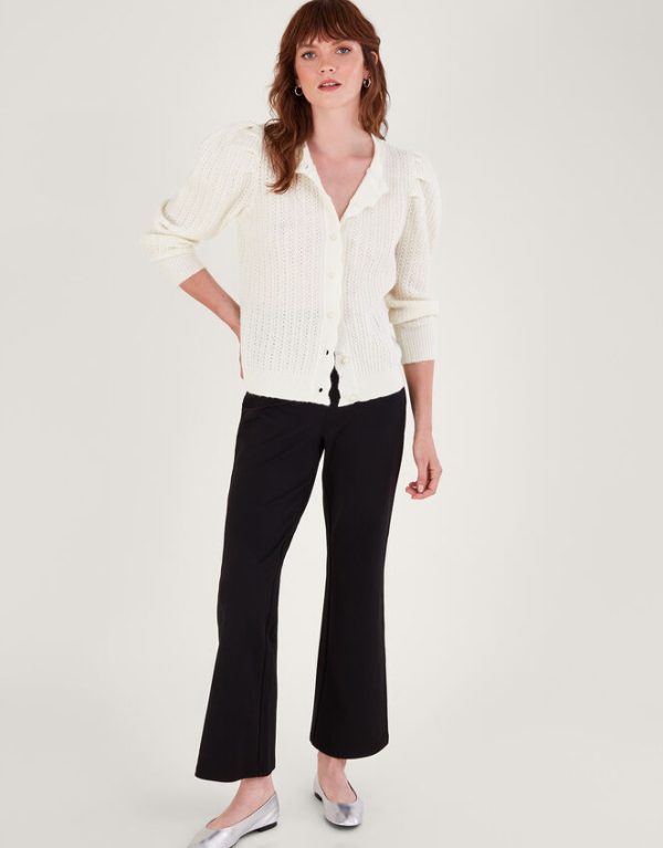 Monsoon Puff Sleeve Cardigan Ivory - Image 2