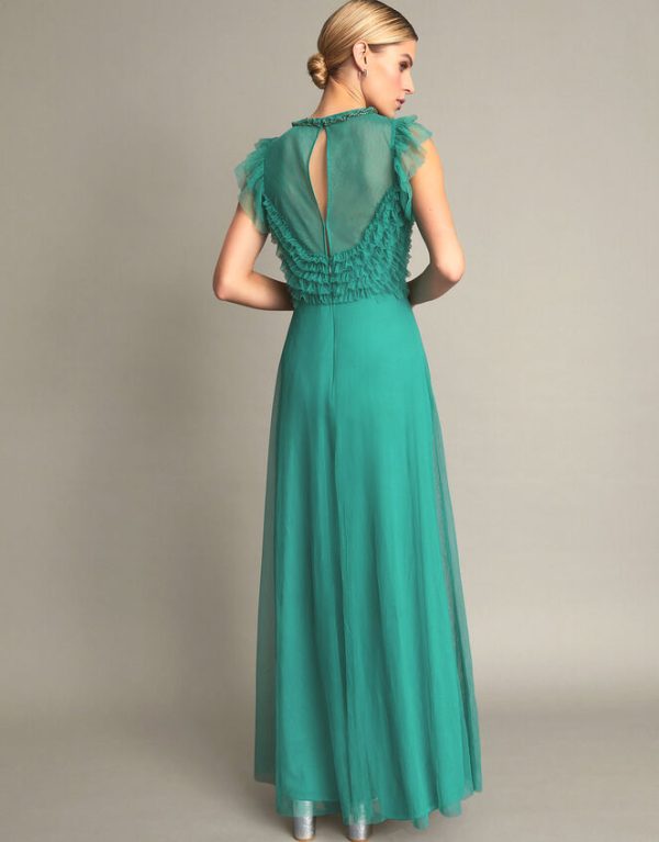 Monsoon Irina Hand-Embellished Maxi Dress Green - Image 3