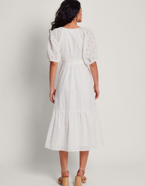 Monsoon Bettie Broderie Dress White - Image 3