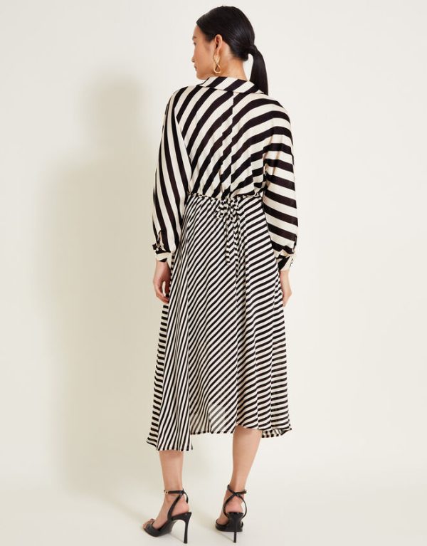 Monsoon Sofia Stripe Dress Black - Image 5