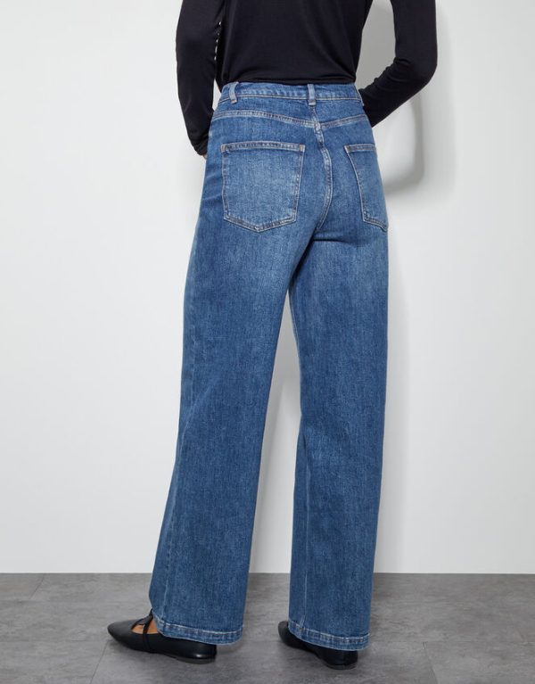 Monsoon Ruby Wide Leg Jeans Blue - Image 4