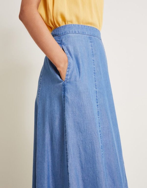 Monsoon Tierra Midi Skirt Blue - Image 4