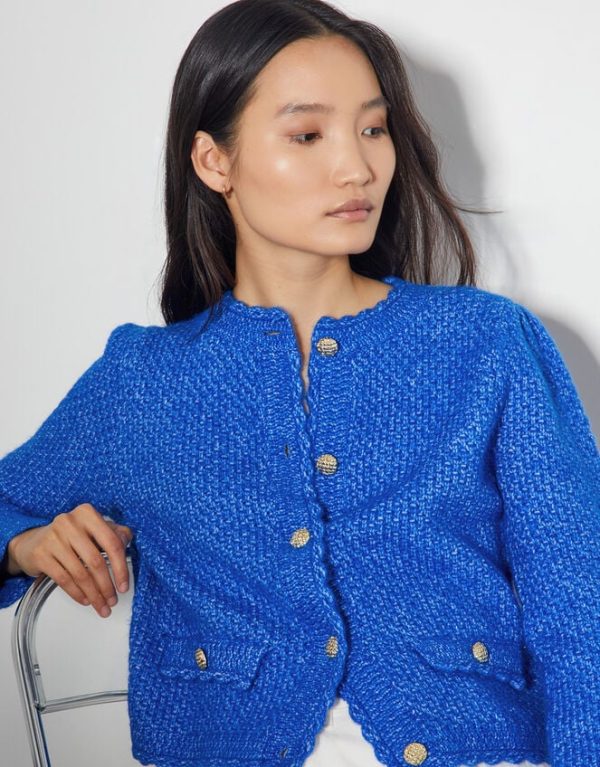 Monsoon Suki Stitch Cardigan Blue - Image 4