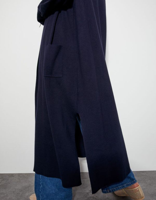 Monsoon Sade Zip Detail Longline Cardigan Blue - Image 4