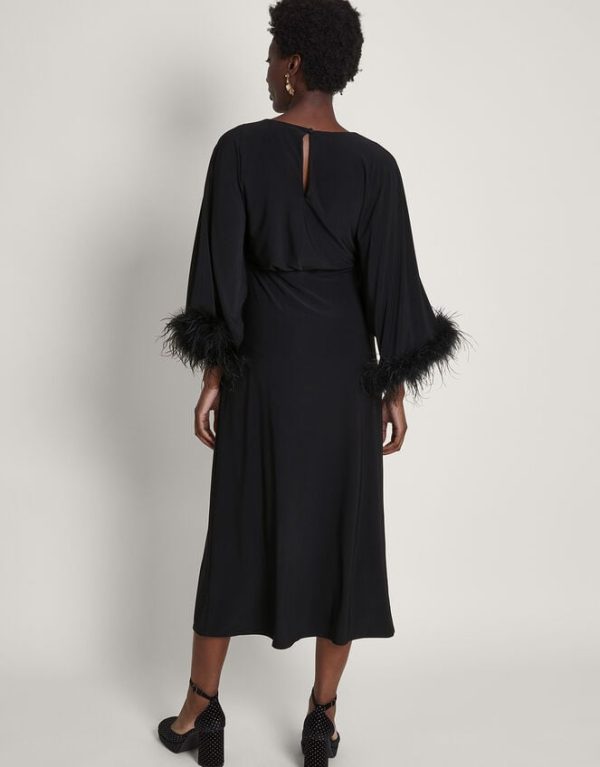 Monsoon Pip Feather Maxi Dress Black - Image 4