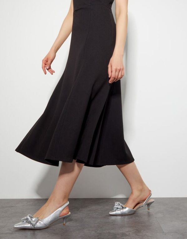 Monsoon Polly Ponte Midi Dress Black - Image 4