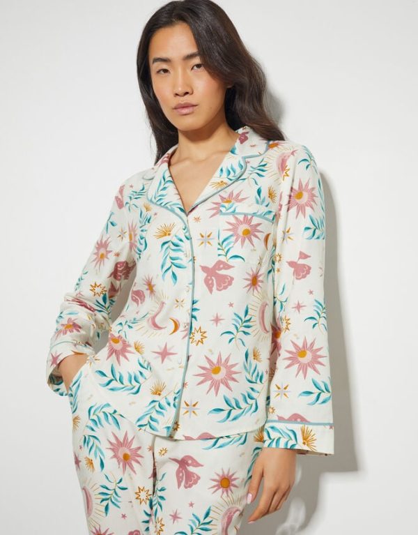 Monsoon Celeste Celestial Print Pyjama Set Cream - Image 4