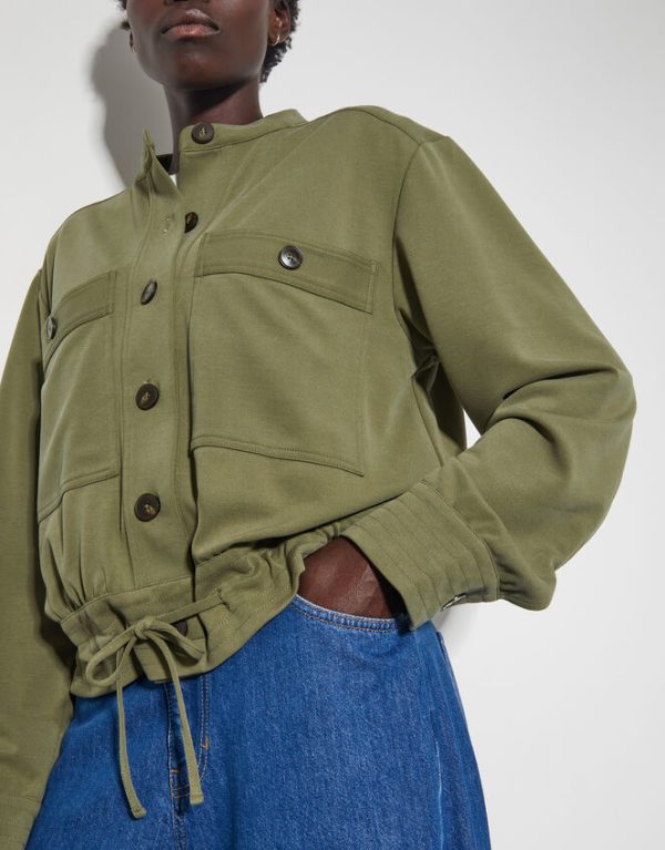 Monsoon Ulla Utility Bomber Jacket Green - Image 4