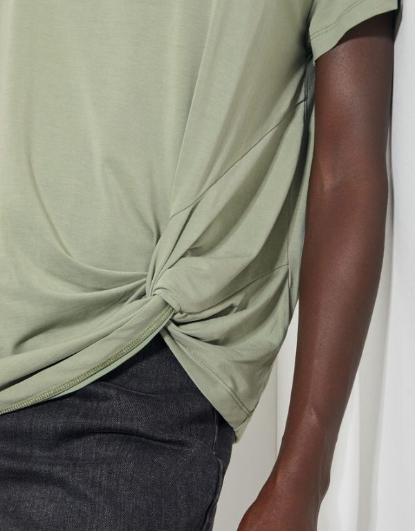 Monsoon Tawn Twist Front Jersey T-Shirt Green - Image 4