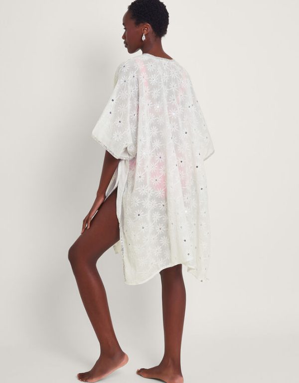 Monsoon Sequin Embellished Kimono White - Image 3