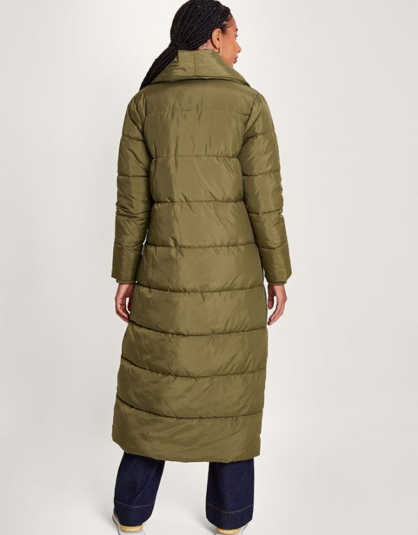 Monsoon Shona Shaw Coat in Recycled Polyester Green - Image 3