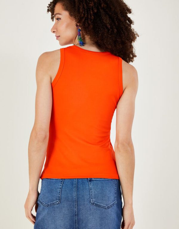 Monsoon Jersey Cami Tank Top Orange - Image 3