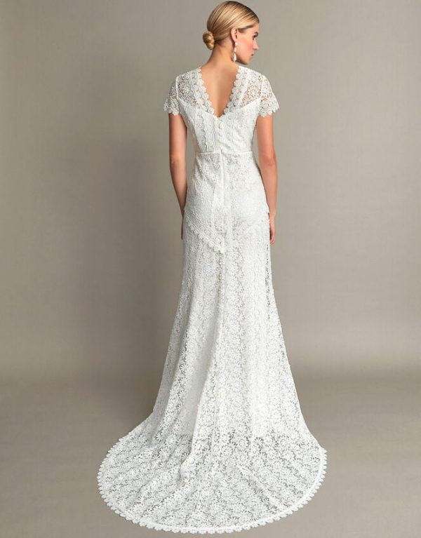 Monsoon Sienna Lace Bridal Dress Ivory - Image 3