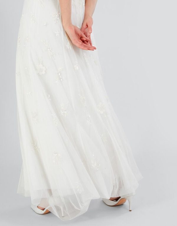 Monsoon Caroline Embellished Bridal Dress Ivory - Image 4