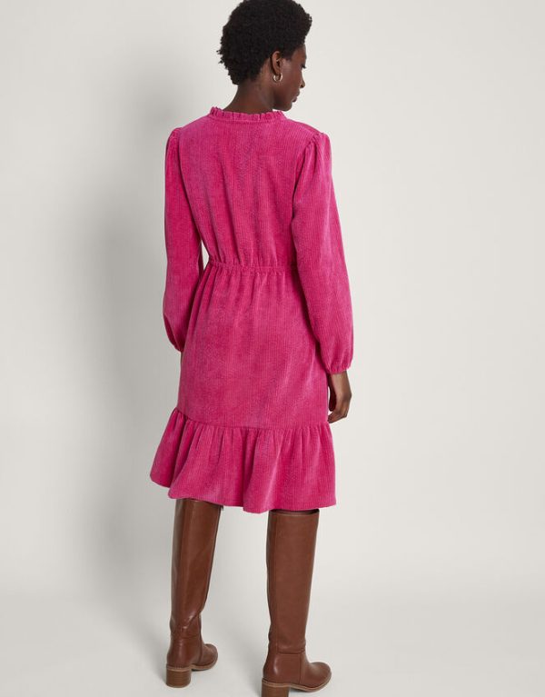 Monsoon Cord Buttoned Dress Pink - Image 3