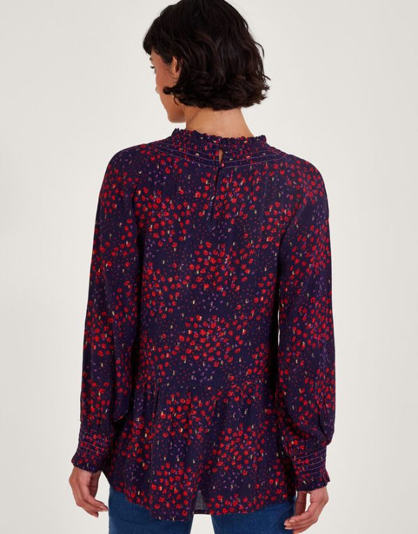 Monsoon Metallic Spot Top Blue - Image 3