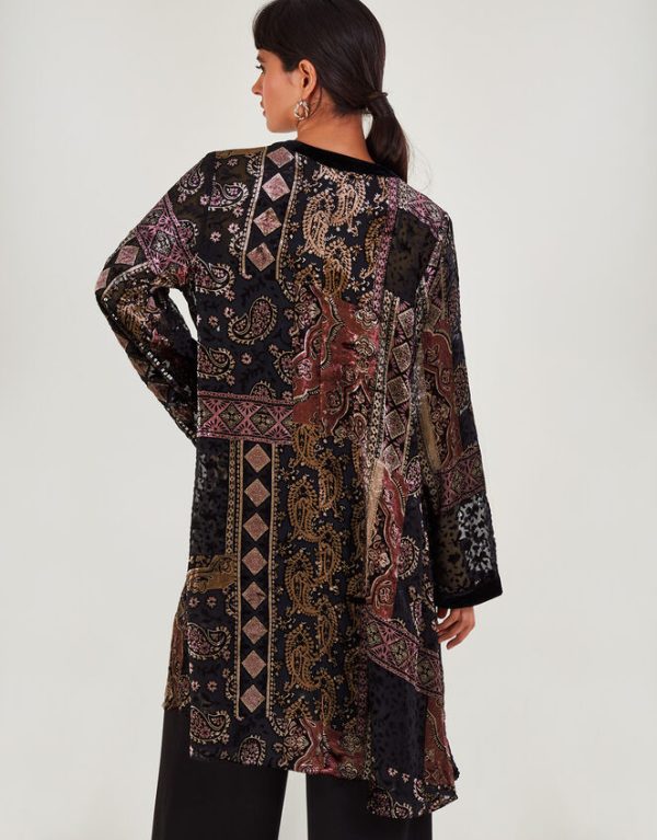 Monsoon Dahlia Velvet Kimono Black - Image 4