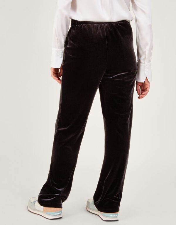 Monsoon Maria Velvet Straight Leg Trousers Black - Image 4