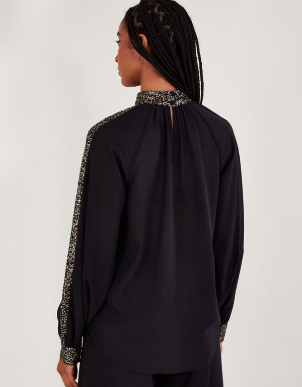 Monsoon Lucy Sequin Blouse Black - Image 3