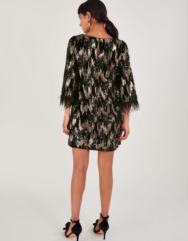 Monsoon Fern Sequin Tunic Dress Black - Image 4