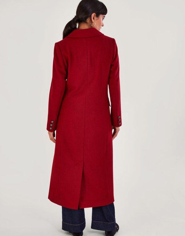 Monsoon Daria Double-Breasted Coat Red - Image 4