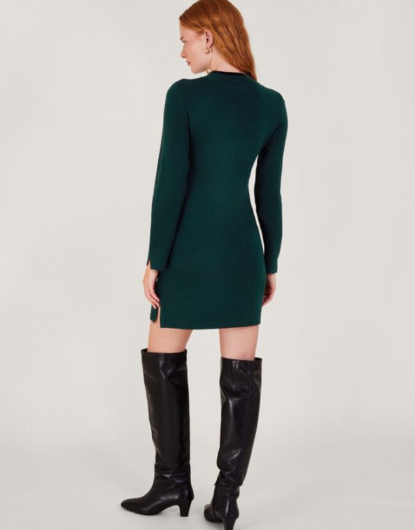 Monsoon Bea Bow Tunic Dress Green - Image 3