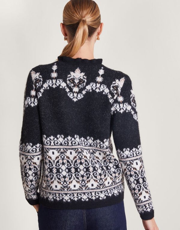 Monsoon Fabe Fair Isle Jumper Grey - Image 3