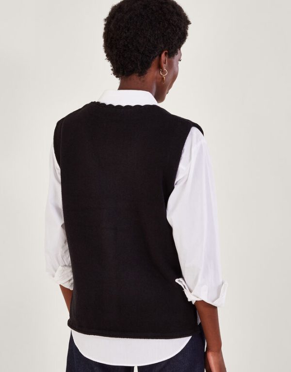 Monsoon Embellished Waistcoat Black - Image 3