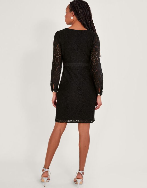 Monsoon Lillian Lace Shift Dress Black - Image 3