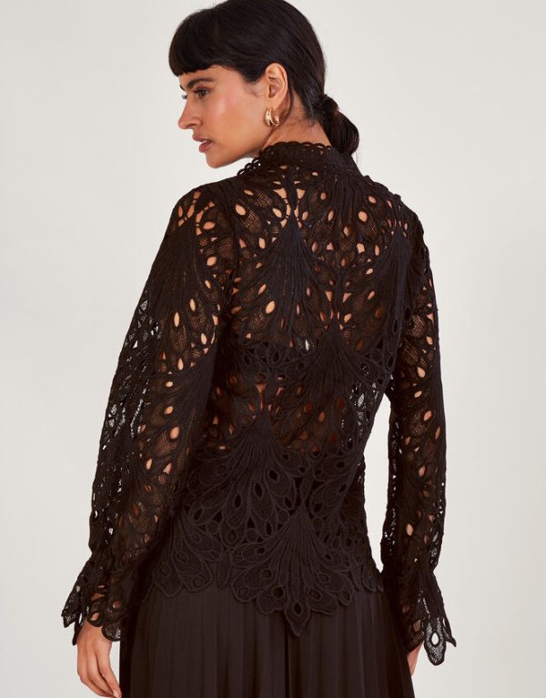 Monsoon Cybil Lace Blouse Black - Image 4