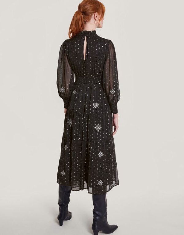 Monsoon Nyla Embellished Dress Black - Image 3