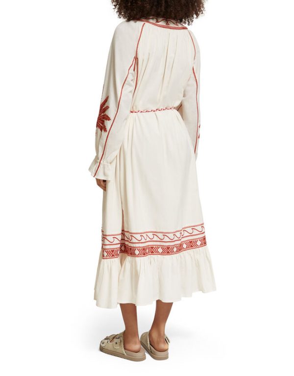 Monsoon Scotch and Soda Embroidered Maxi Dress Red - Image 5