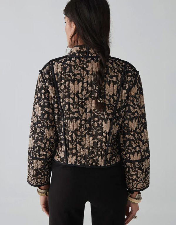 Monsoon Maison Hotel Leaf Print Jacket Black - Image 5