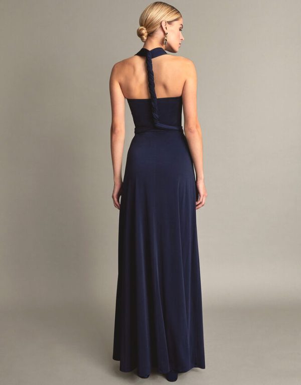 Monsoon Thea Multiway Bridesmaid Dress Blue - Image 3