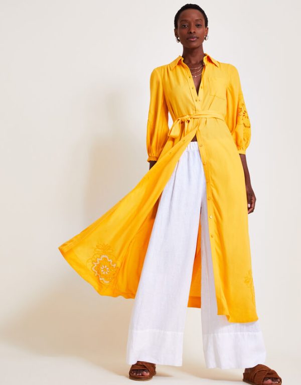 Monsoon Millie Shirt Dress Yellow - Image 5